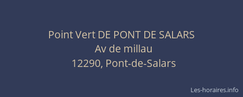 Point Vert DE PONT DE SALARS