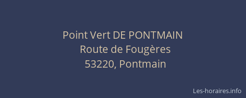 Point Vert DE PONTMAIN