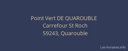 Point Vert DE QUAROUBLE