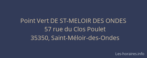 Point Vert DE ST-MELOIR DES ONDES
