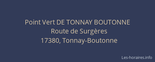 Point Vert DE TONNAY BOUTONNE
