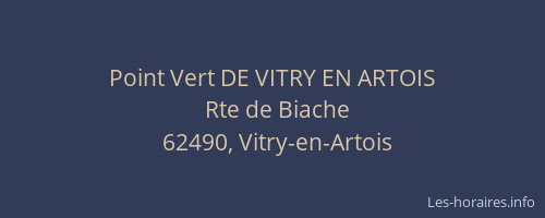 Point Vert DE VITRY EN ARTOIS