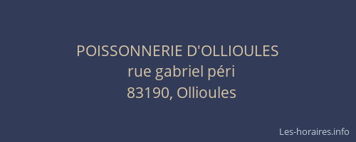 POISSONNERIE D'OLLIOULES