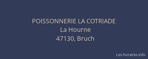 POISSONNERIE LA COTRIADE