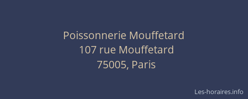 Poissonnerie Mouffetard