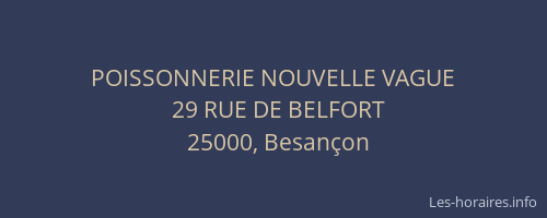 POISSONNERIE NOUVELLE VAGUE