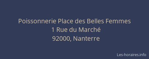 Poissonnerie Place des Belles Femmes