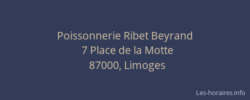 Poissonnerie Ribet Beyrand