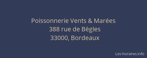 Poissonnerie Vents & Marées