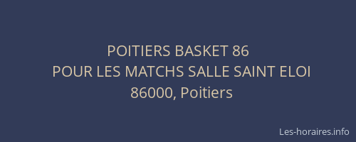 POITIERS BASKET 86