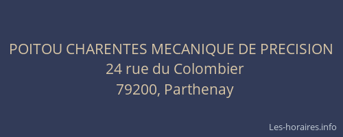 POITOU CHARENTES MECANIQUE DE PRECISION