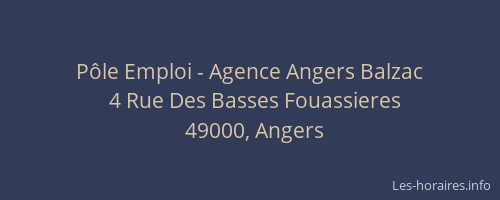 Pôle Emploi - Agence Angers Balzac