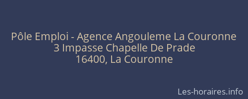 Pôle Emploi - Agence Angouleme La Couronne