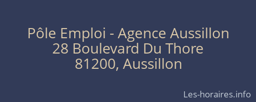 Pôle Emploi - Agence Aussillon