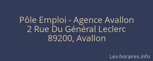 Pôle Emploi - Agence Avallon