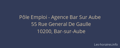 Pôle Emploi - Agence Bar Sur Aube