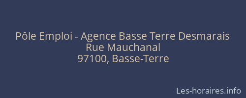 Pôle Emploi - Agence Basse Terre Desmarais