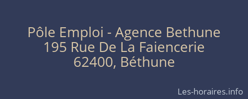 Pôle Emploi - Agence Bethune