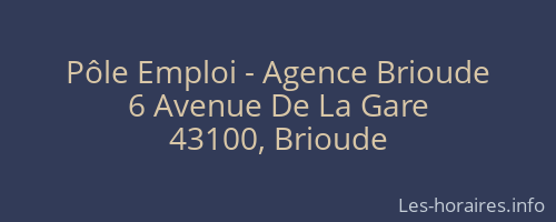 Pôle Emploi - Agence Brioude