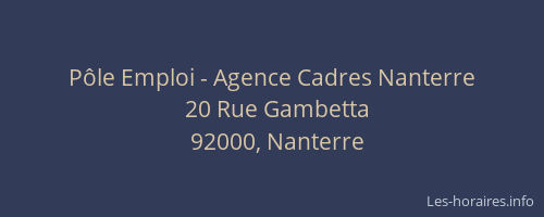 Pôle Emploi - Agence Cadres Nanterre