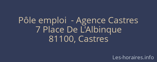 Pôle emploi  - Agence Castres