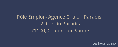 Pôle Emploi - Agence Chalon Paradis