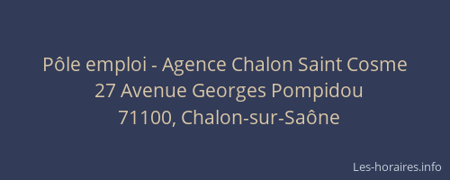 Pôle emploi - Agence Chalon Saint Cosme
