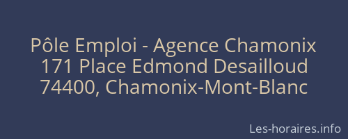 Pôle Emploi - Agence Chamonix