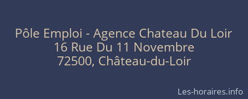 Pôle Emploi - Agence Chateau Du Loir