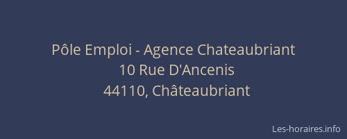 Pôle Emploi - Agence Chateaubriant