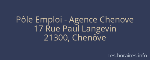 Pôle Emploi - Agence Chenove