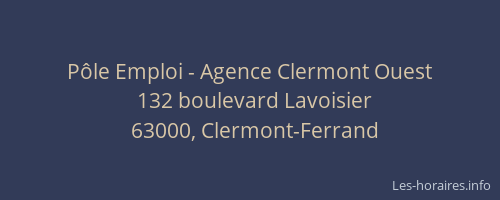 Pôle Emploi - Agence Clermont Ouest