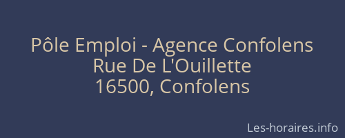 Pôle Emploi - Agence Confolens