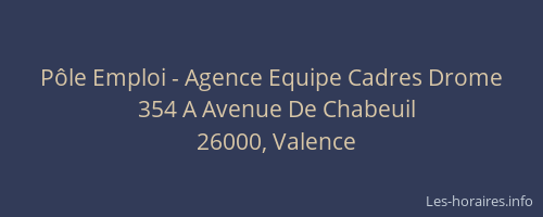 Pôle Emploi - Agence Equipe Cadres Drome