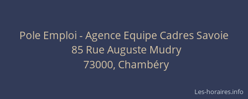 Pole Emploi - Agence Equipe Cadres Savoie