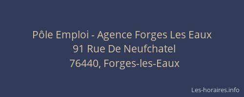 Pôle Emploi - Agence Forges Les Eaux