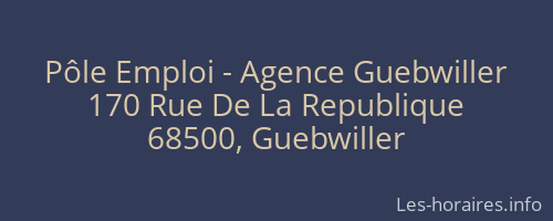 Pôle Emploi - Agence Guebwiller