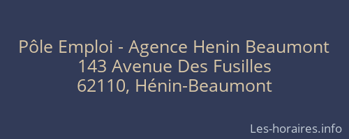 Pôle Emploi - Agence Henin Beaumont