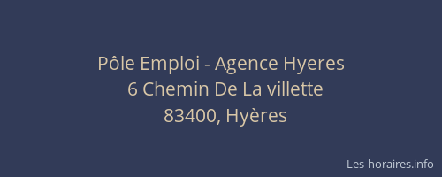 Pôle Emploi - Agence Hyeres