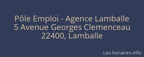 Pôle Emploi - Agence Lamballe
