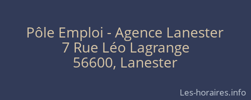 Pôle Emploi - Agence Lanester