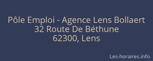 Pôle Emploi - Agence Lens Bollaert
