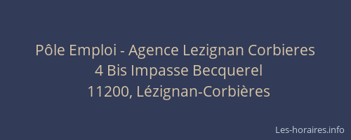 Pôle Emploi - Agence Lezignan Corbieres