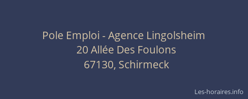 Pole Emploi - Agence Lingolsheim