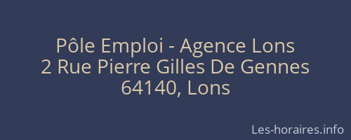 Pôle Emploi - Agence Lons