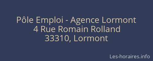 Pôle Emploi - Agence Lormont
