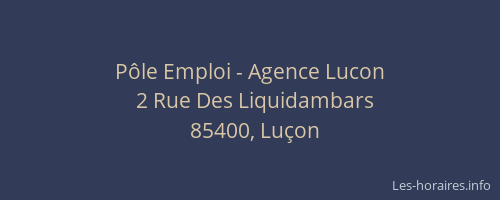 Pôle Emploi - Agence Lucon