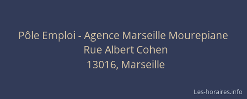 Pôle Emploi - Agence Marseille Mourepiane