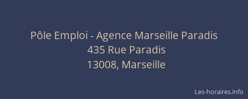 Pôle Emploi - Agence Marseille Paradis