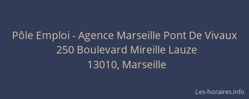 Pôle Emploi - Agence Marseille Pont De Vivaux